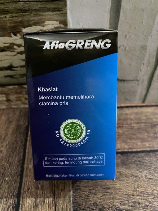 AFIA  GRENG  HERBAL MEN FORMULA: 100% VEGETAL pour ERECTIONS , lot de 2 capsules veg. de 500 mg chaq