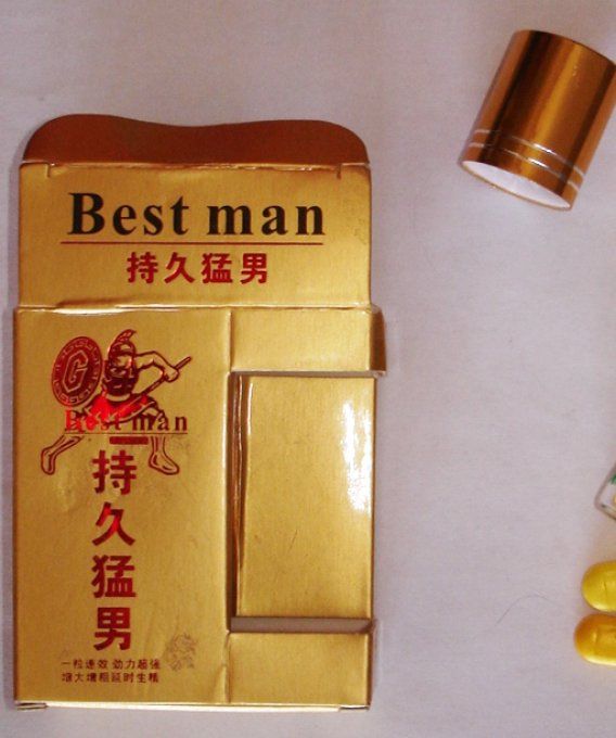 BEST MAN : Stimulant Sexuel,100% Vegetal,  homme Adulte,  2  tablettes vegetal dorees , exp2025.05
