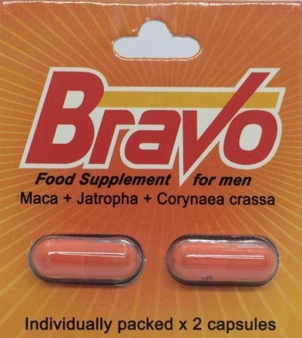 BRAVO HERBAL MALE BOTANICALS : HOMME ,  NOUVELLE Formule, lot 2 caps veg. ORANGE,exp: 03.2024