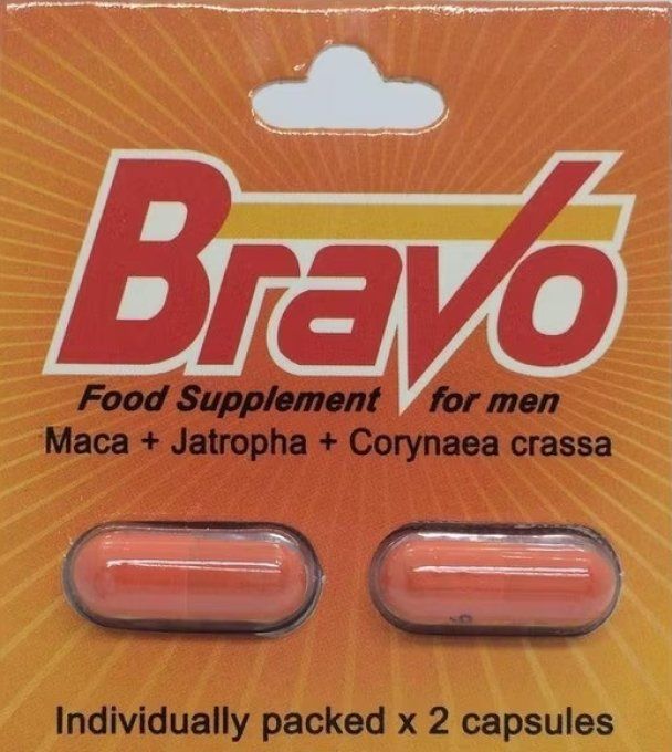 BRAVO HERBAL MALE BOTANICALS : HOMME , NOUVELLE Formule, lot 2 caps veg. ORANGE,exp: 11.2024