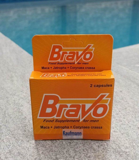 BRAVO HERBAL MALE BOTANICALS : HOMME , NOUVELLE Formule, lot 2 caps veg. ORANGE,exp: 11.2025