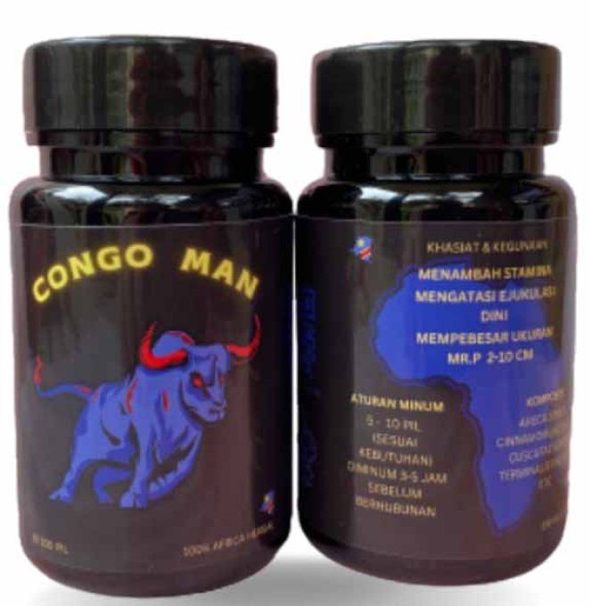 CONGO MAN BOTAN- 100% PURE HERBAL AFRICAN APHRODISIACS MEN :Erection/Taille de la Verge,2 caps NOIRE