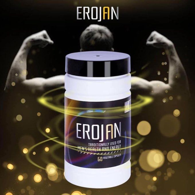 EROJAN  HERBAL SEXUAL PERFORMANCE CAPSULES FOR MEN : LOT DE 2   CAPSULES  VEGETALES  ROUGES de 545MG