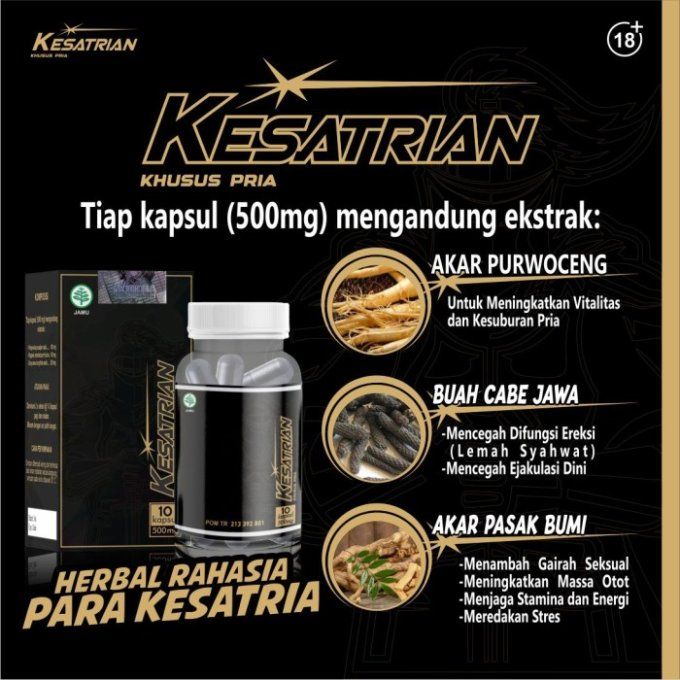 KESATRIAN PURE  BOTANICAL SEXUAL FORMULA FOR MEN  : HERBAL MALE ENHANCEMENT  CAPSULES , lot de 2 cap