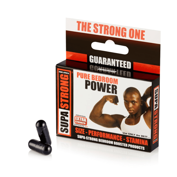 KING AFRICA SUPA STRONG : 100% PURE BOTANICAL SEX FORMULA FOR MEN : lot de 2 caps vegetales NOIRES