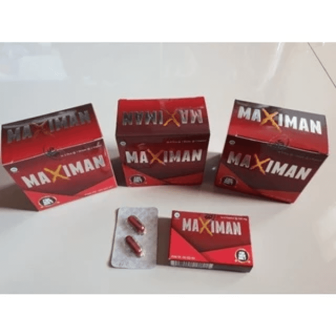 MAXIMAN  HERBAL PENIS SIZE FOR STAMINA AND PENIS SIZE ; lot 2 caps veg rouge, exp 2026.05