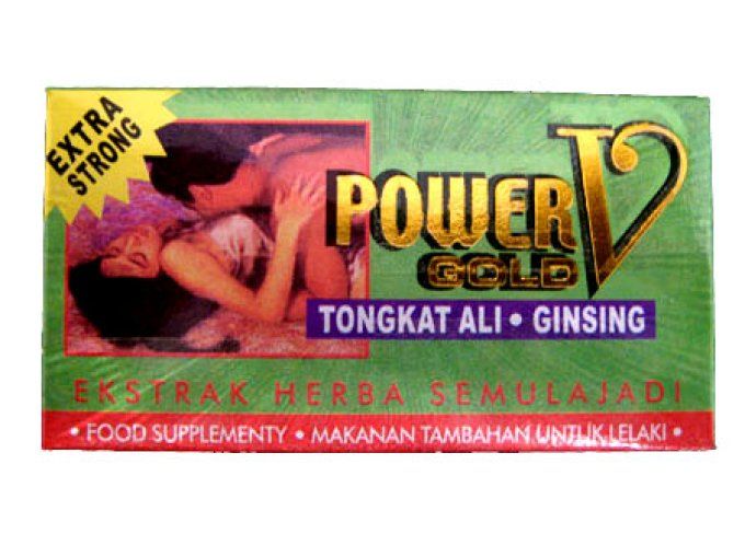 V - POWER HERBAL GOLD / EXTRA STRONG FORMULA FOR MEN : ERECTION/TAILLE VERGE, lot de 2 caps DOREE