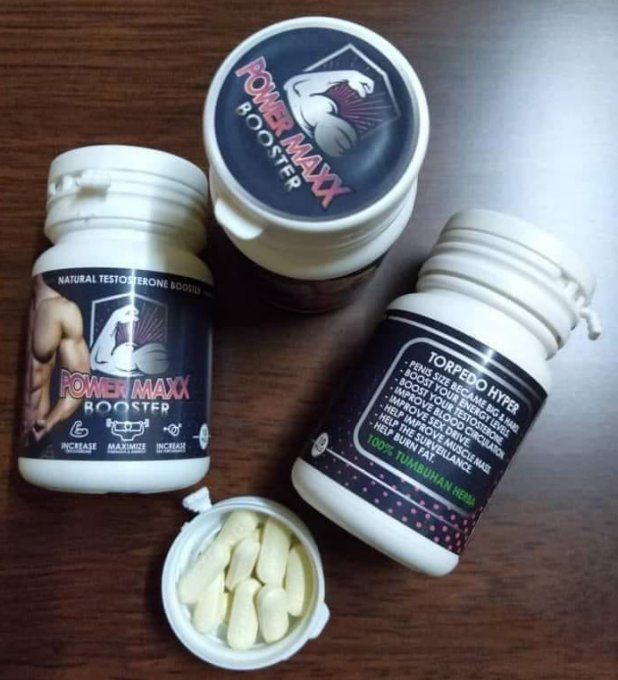 POWER MAXX BOOSTER TABLETS: HERBAL SEXUAL FORMULA HOMME , LOT 2  TABS VEG. BLANCHE, EXP 2027.04