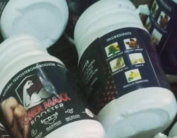POWER MAXX BOOSTER TABLETS: HERBAL SEXUAL FORMULA HOMME , LOT 2  TABS VEG. BLANCHE, EXP 2027.04