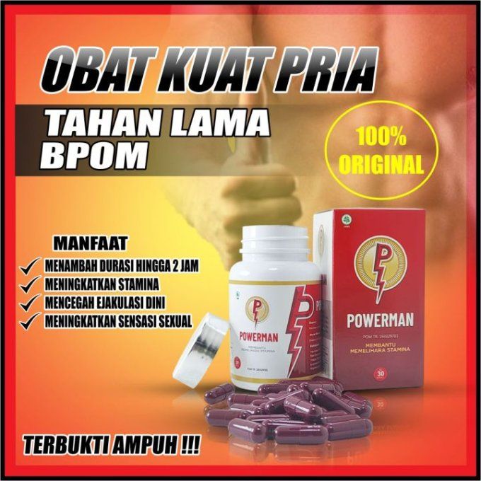POWERMAN HERBAL RED CAPSULES FORMULA: 100% HOMME pour ERECTIONS & TAILLE VERGE,lot de 2 ,exp:2026.05
