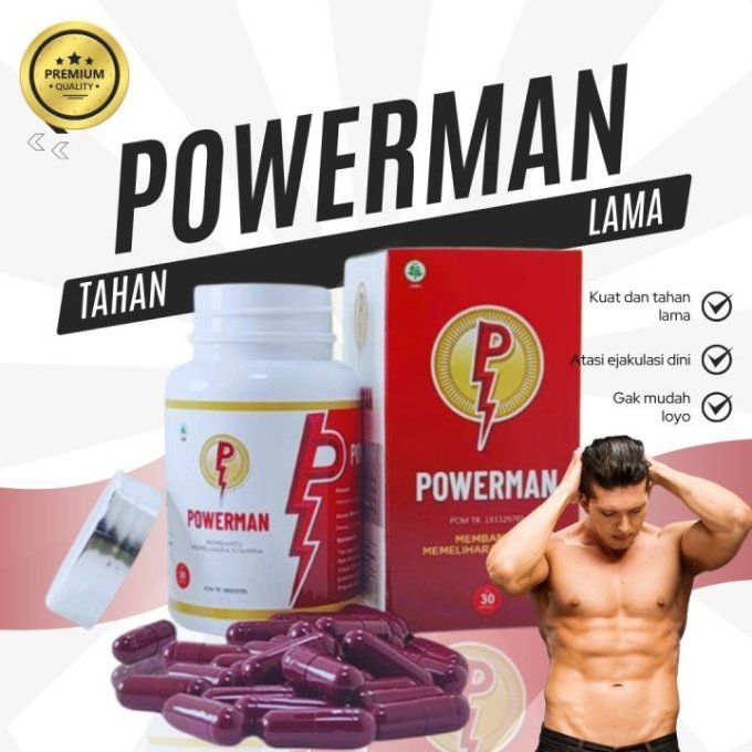 POWERMAN HERBAL RED CAPSULES FORMULA: 100% HOMME pour ERECTIONS & TAILLE VERGE,lot de 2 ,exp:2025.05
