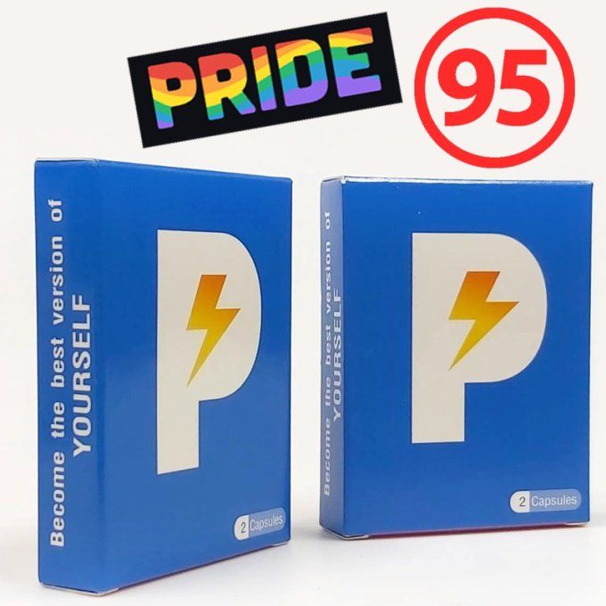 PRIDE  HERBAL SEX PILLS FOR MEN : lot de 2 capsules vegetales dorees de 580 mg chaque, exp: 2027.04