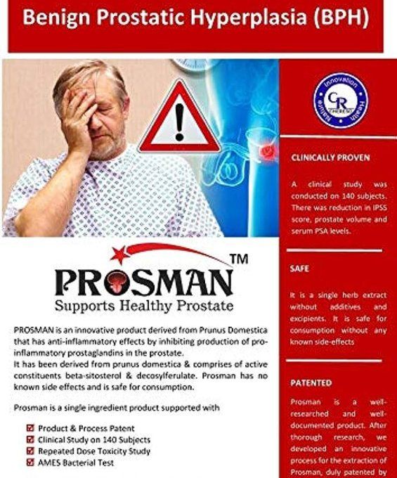 PROSMAN HEALTH PROSTATE: INNOVATION MONDIALE 100%Veg, Abaisse le Taux de PSA & Reduit Taille PROSTAT