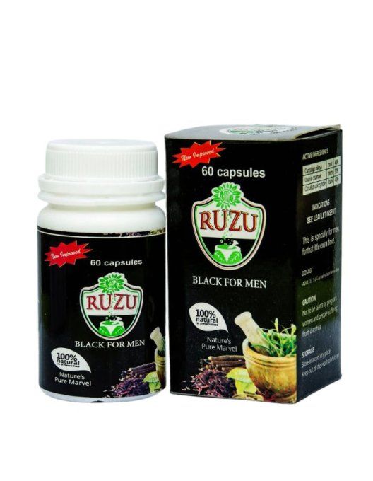 RUZU  SPECIAL BLACK FORMULATION FOR MEN ONLY - NOUVELLE FORMULE AMELIOREE: Erection/ TAILLE VERGE