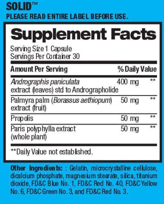 SOLID - HARDCORE Testosterone Boost & HARDENING AGENT ( VASCULARITE & DEFINITION MUSCULAIRE ),100% V
