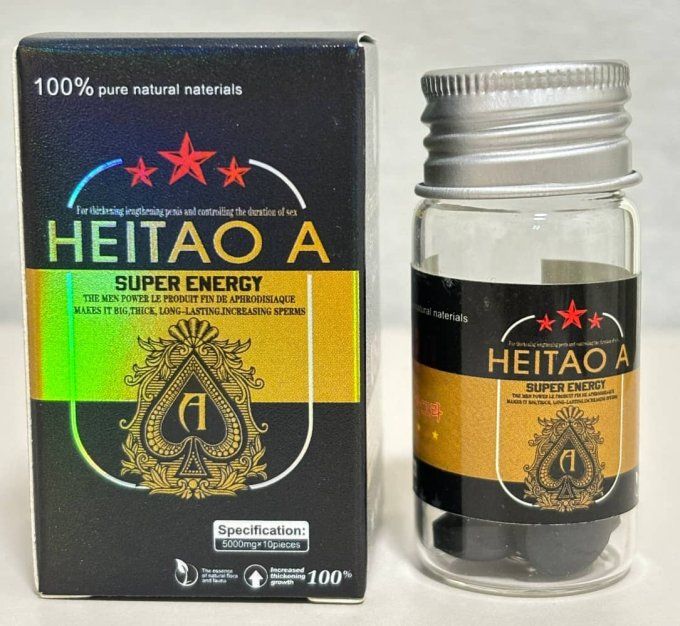 SUPER HEITAO  A  : HERBAL PENIS SIZE FORMULA  : 100% HOMME : lot de 2 tablettes vegetales noires