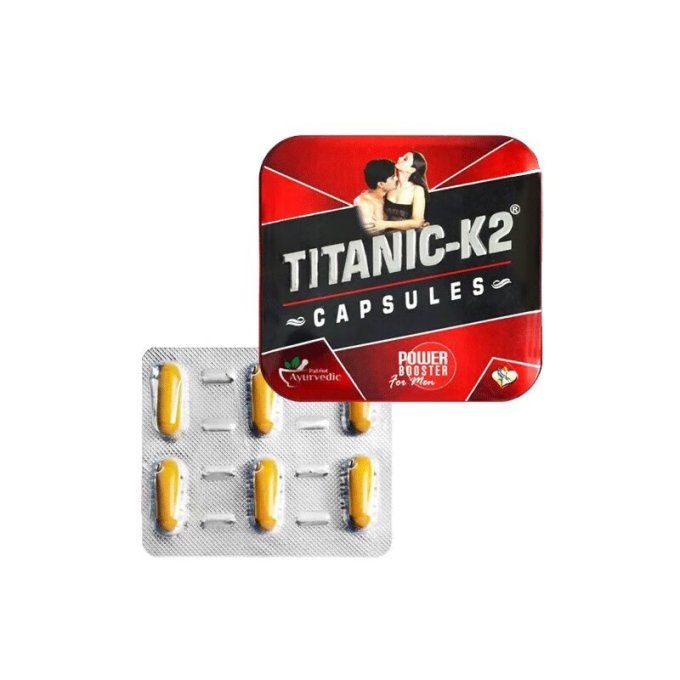 TITANIC HERBAL GOLD CAPSULES FOR SEXUAL HEALTH FOR MEN : PURE BOTANICAL FORMULA ; lot de 2 caps veg.