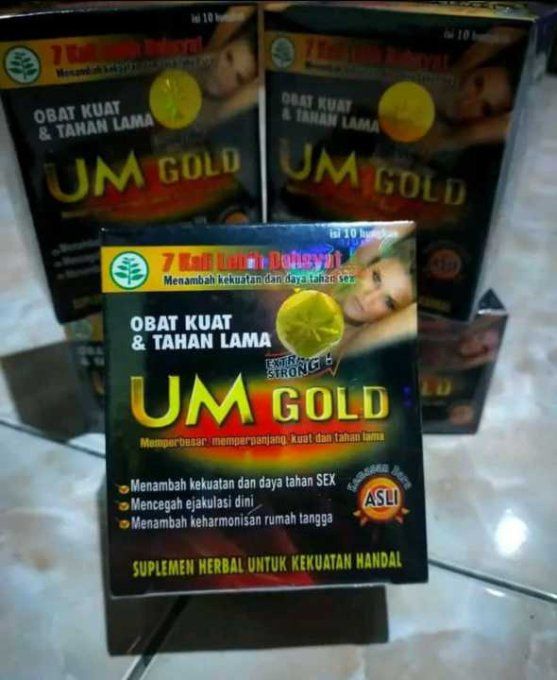 U. M. GOLD - EXTRA STRONG - HERBAL MEN FORMULA:  100% VEGETAL pour ERECTIONS, lot de 2 caps DOREES