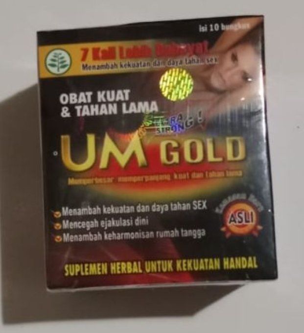U. M. GOLD - EXTRA STRONG - HERBAL MEN FORMULA:  100% VEGETAL pour ERECTIONS, lot de 2 caps DOREES