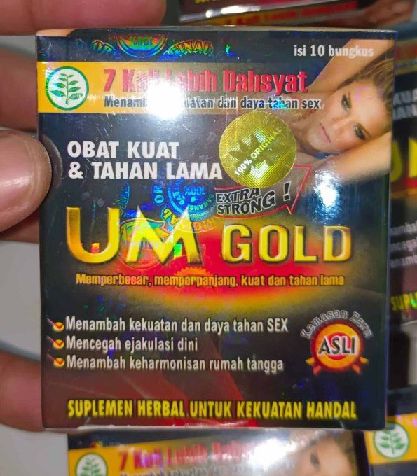 U. M. GOLD - EXTRA STRONG - HERBAL MEN FORMULA:  100% VEGETAL pour ERECTIONS, lot de 2 caps DOREES