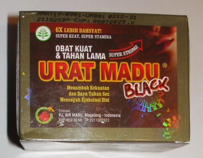 URAT  MADU  BLACK :  aphrodisiaque Végétal, Homme ET Femme, LOT 2 caps veg. rouge, exp 08.07.2025